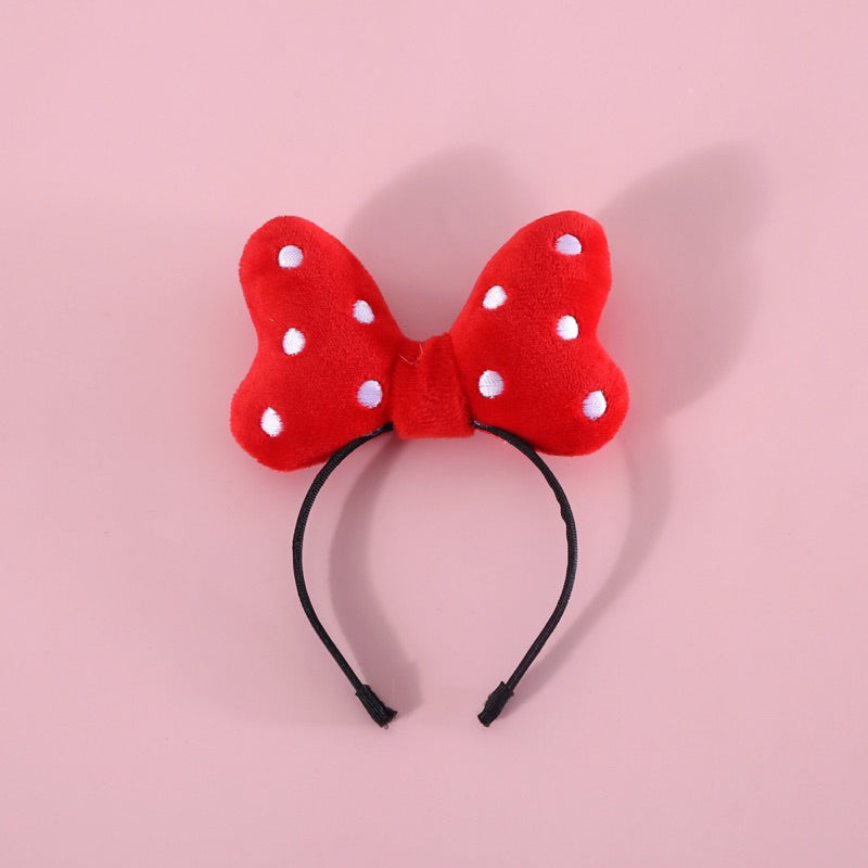 Cat Fluffy Bow Tie with Dot Cute Hairband Hairpin Pet Accessories