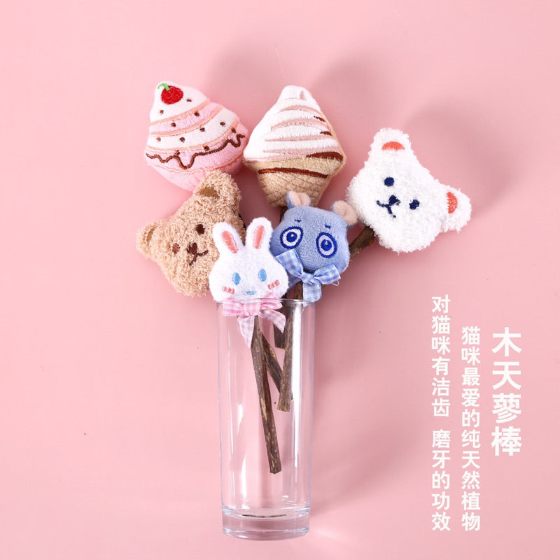 Cake 🍰 series catnip lollipop toy catmint pet cat ice cream 🍦 cartoon design