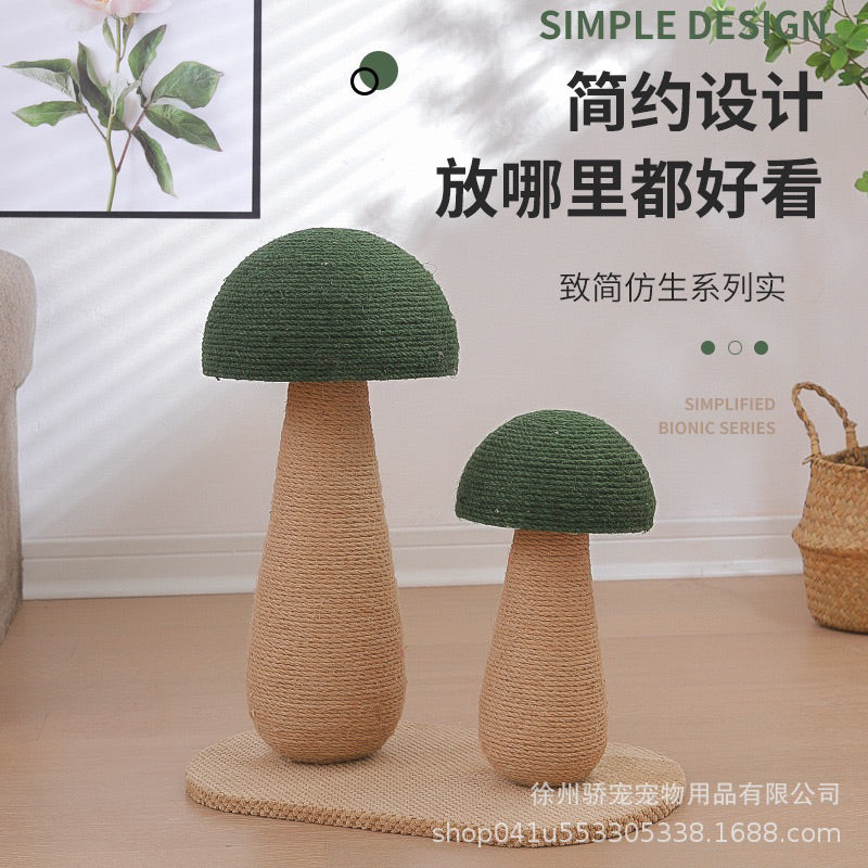 Sisal Mushroom Cat Scratcher Toy Green Pink Scratch Post