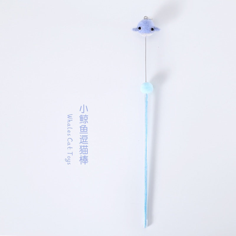Cat Teaser pet toy Felt interactive toy wand stick with bell 40cm