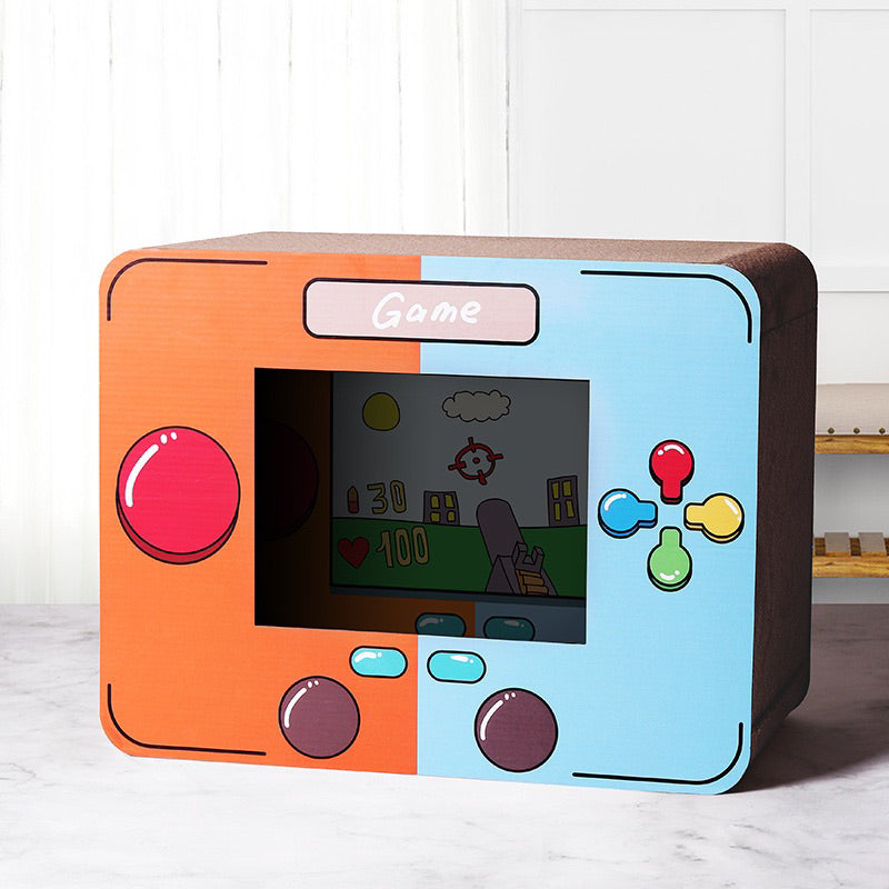 Cat Scrarch Box Board Scratcher Camera Radio House Pet Room