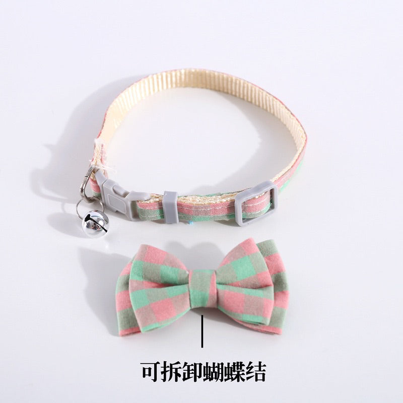 Pet Bow Tie cat dog grid design cravat collar necklace neck accessories