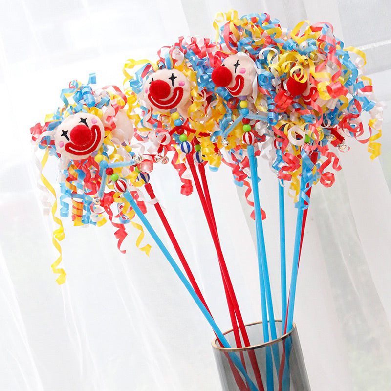 Clown Cat Teaser Stick Want Pet Toy
