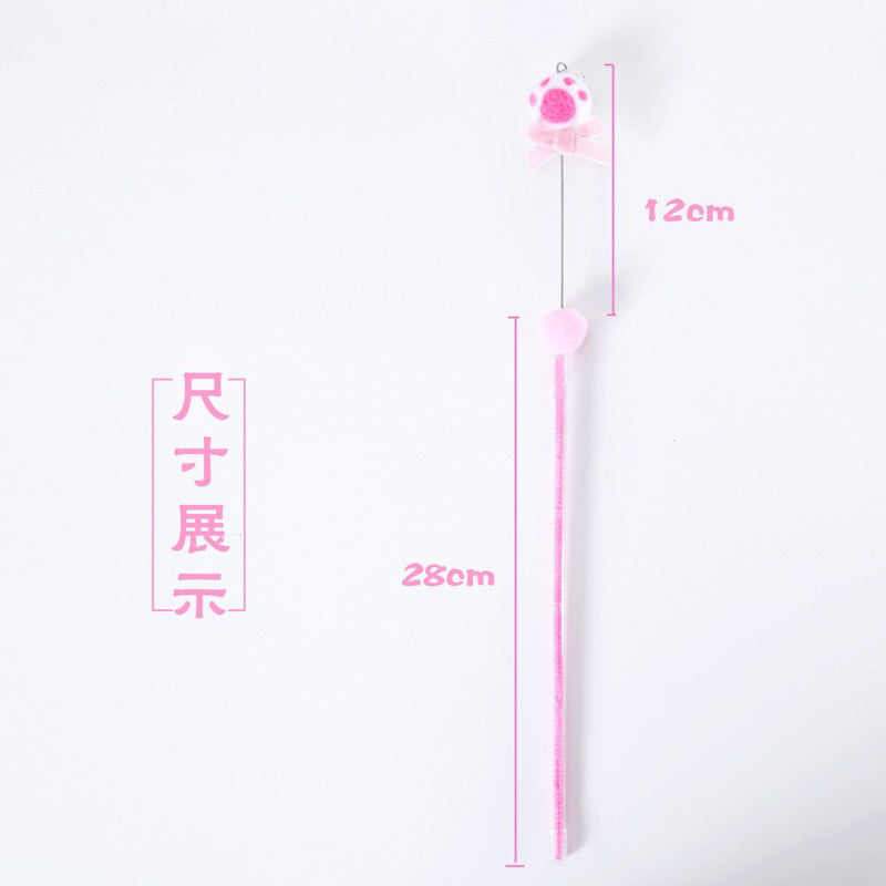 Cat Teaser pet toy Felt interactive toy wand stick with bell 40cm