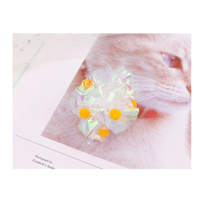 New plastic paper sound ball with gift box set of 3 pet toy cat toy chaser