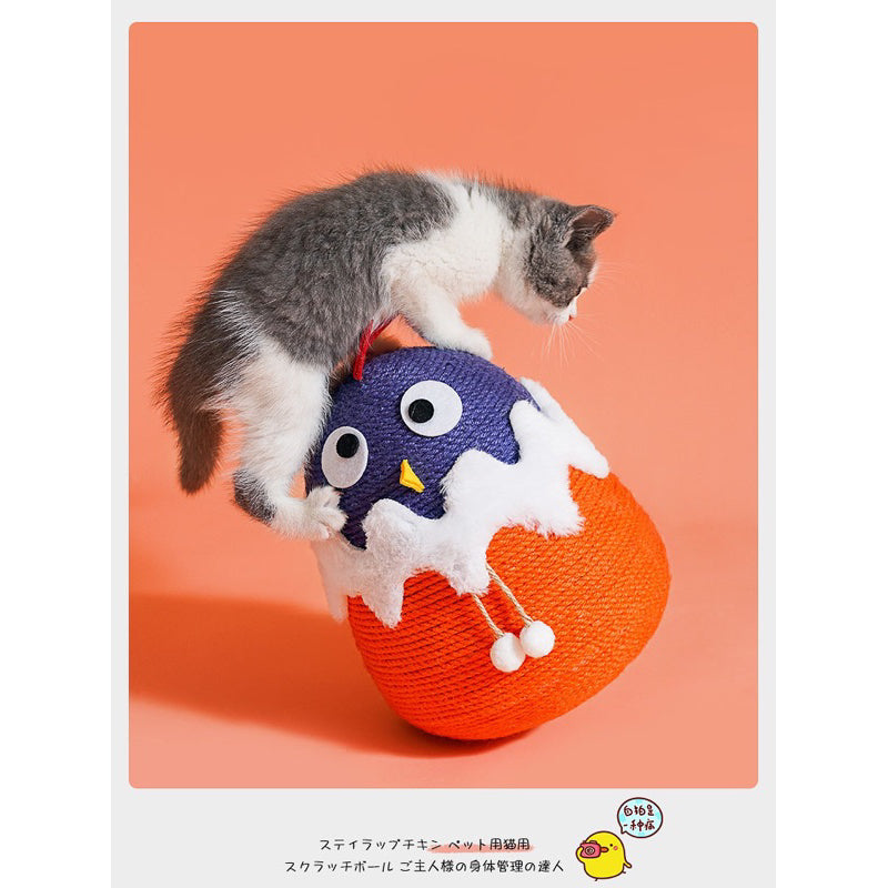 Gugu Chicken 🐥cat toy sisal ball tumbler pet toy scratcher