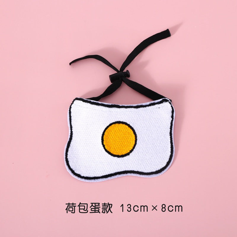 Cat Dog Collar Napkin Necklace Accessories Pet Cloth Tamago Duck Cherry Watermelon