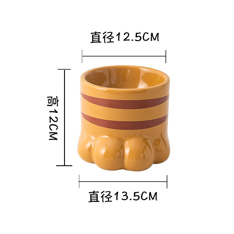 Pet Bowl Cat Dog Feeding Bow Paw High Feeder