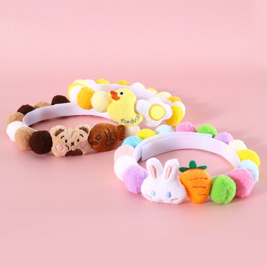 Cartoon animal zoo party fluffy toy pet collar cat dog necklace 30-38cm