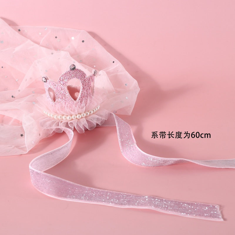 Pet Wedding Veil Cat Dog Cosplay Suit Crown