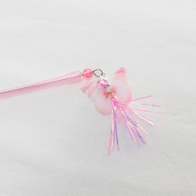Adjustable Extend Stretchable Cat Teaser Butterfly Pet Toy Stick Wand