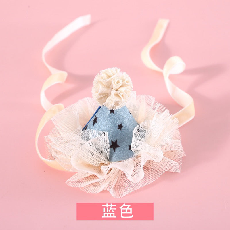 Cat party hat 🥳 pet dog necklace accessories cap