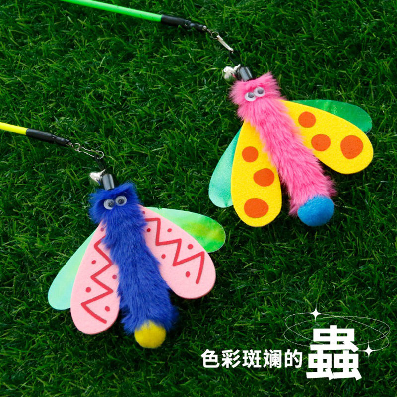 Cat Teaser Insect Series Firefly with bell ABS Pet Toy Wand Stick Chaser