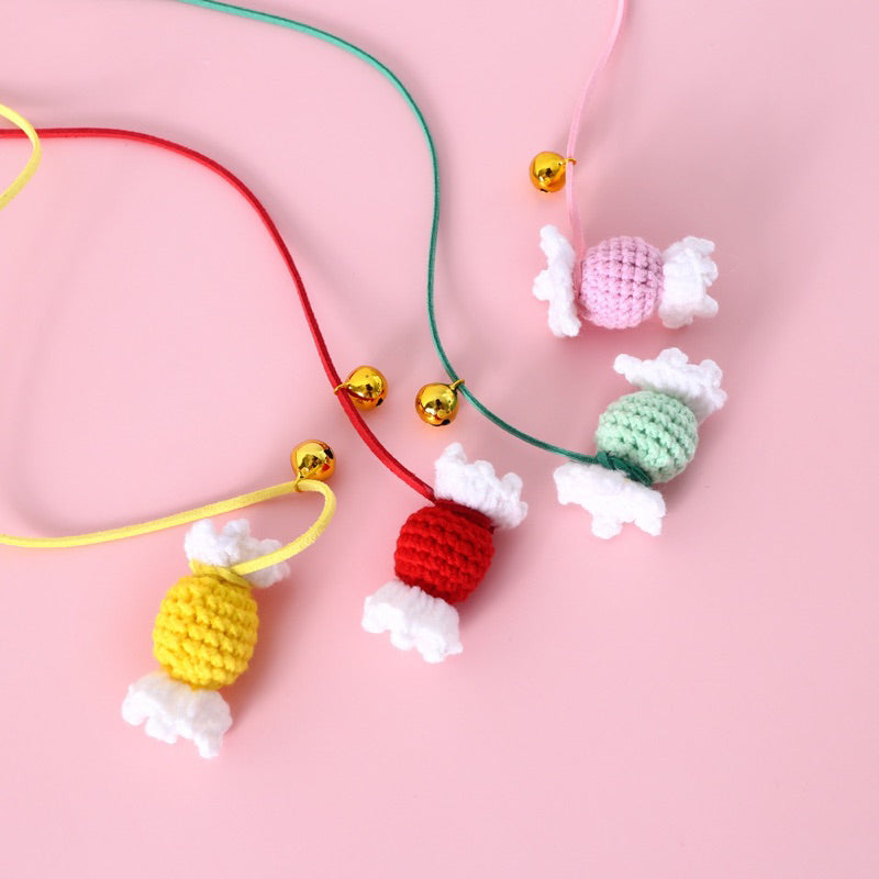 Cat teaser Candy 🍬 knitting 🧶 knit sugar pet toy wand stick chaser