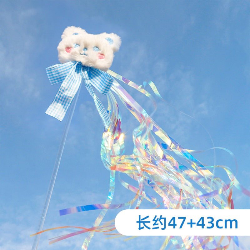 Fluffy Zoo Friend Cat Teaser with Blinking Tassel Pet Toy Chaser Stick