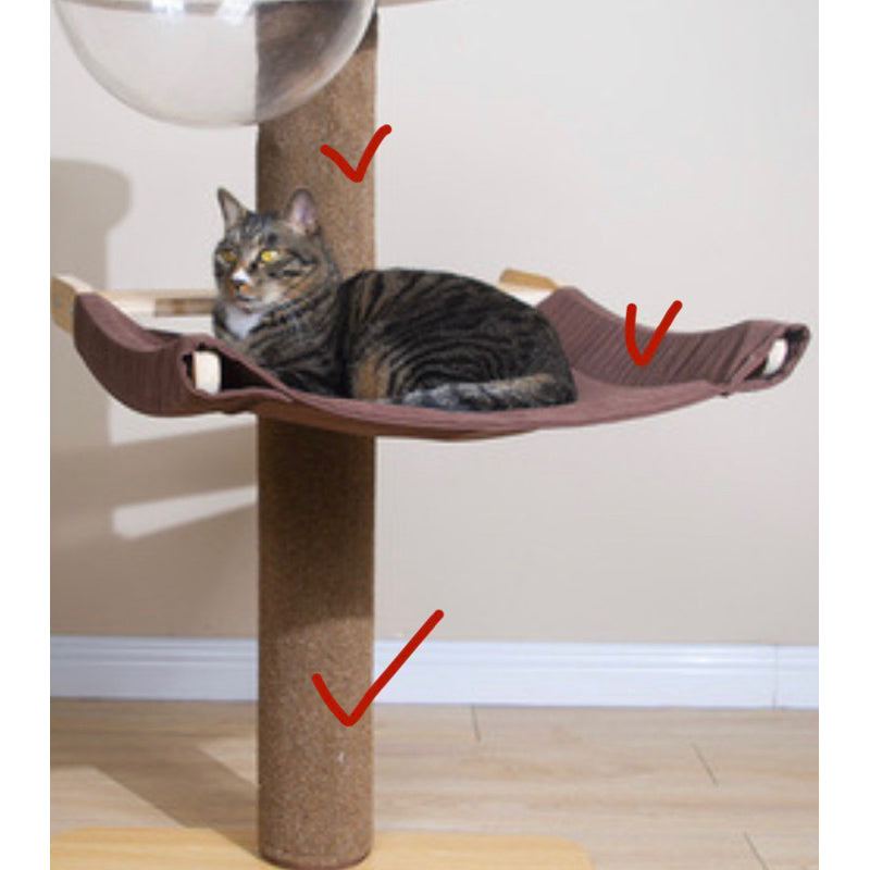 Wakupet cat scratcher tree post with space chamber and hammock