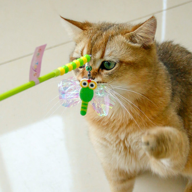 Cat Teaser Insect Bug Series Pet Toy Chaser Wand with Bell