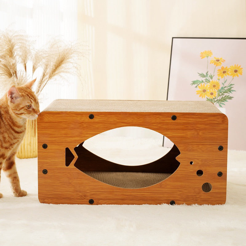 MeowFairy bubble 🫧 fish cat scratcher house double deck