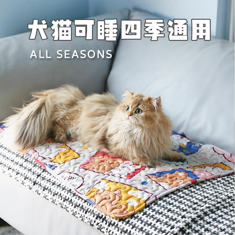 Soft Thin Cat Dog Pet Sleeping Pad Mat Cartoon Cooling Bed