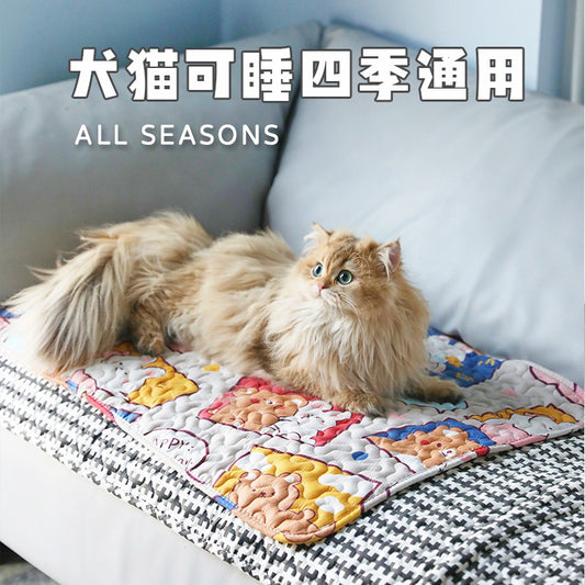 Soft Thin Cat Dog Pet Sleeping Pad Mat Cartoon Cooling Bed