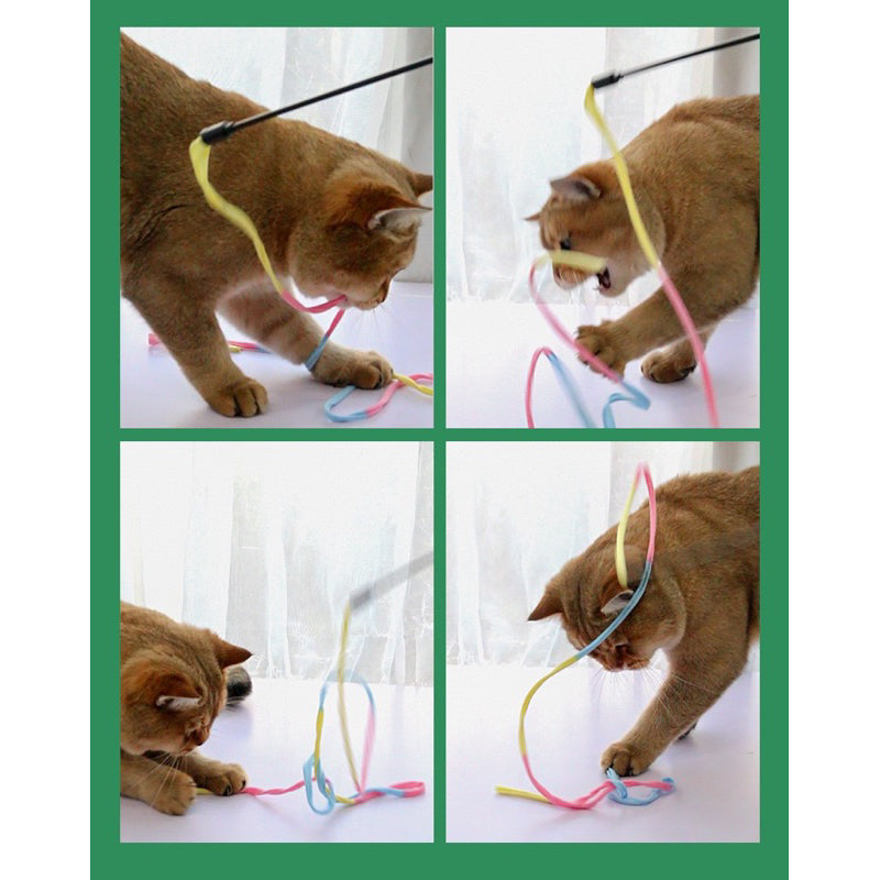 Rainbow color cat teaser 110cm cat toy pet toy