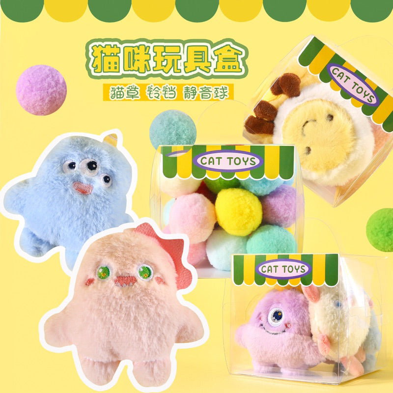 Cat Toy Monster of 5 Box Set Catnip Catmint Comforting Pet Toy