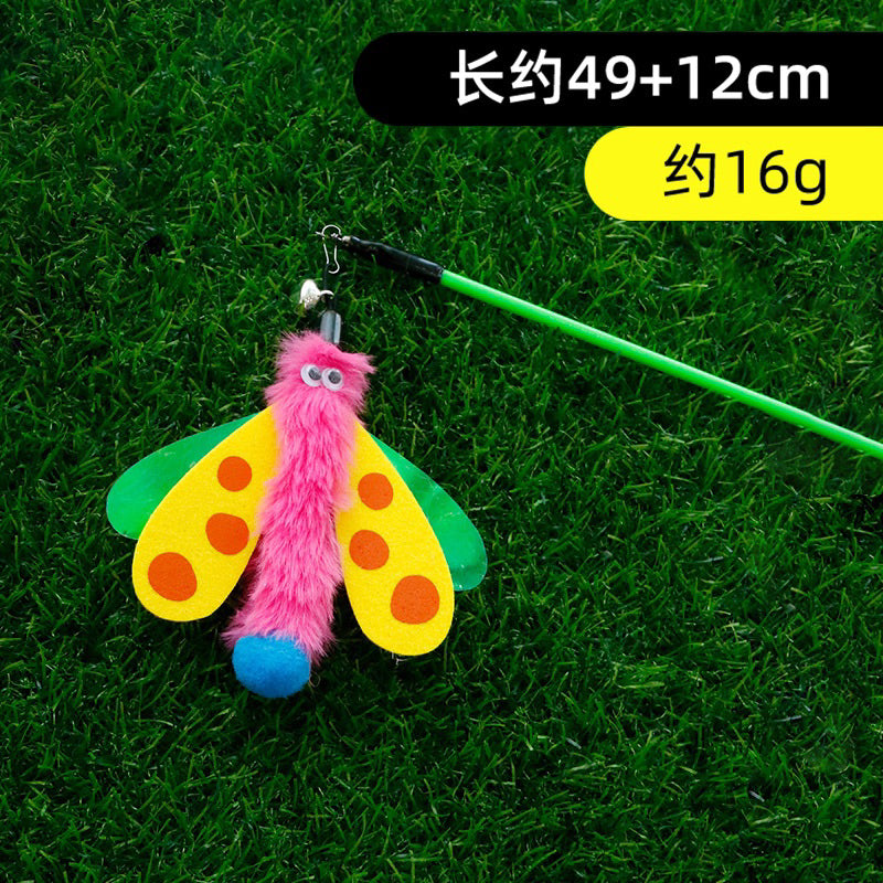 Cat Teaser Insect Series Firefly with bell ABS Pet Toy Wand Stick Chaser