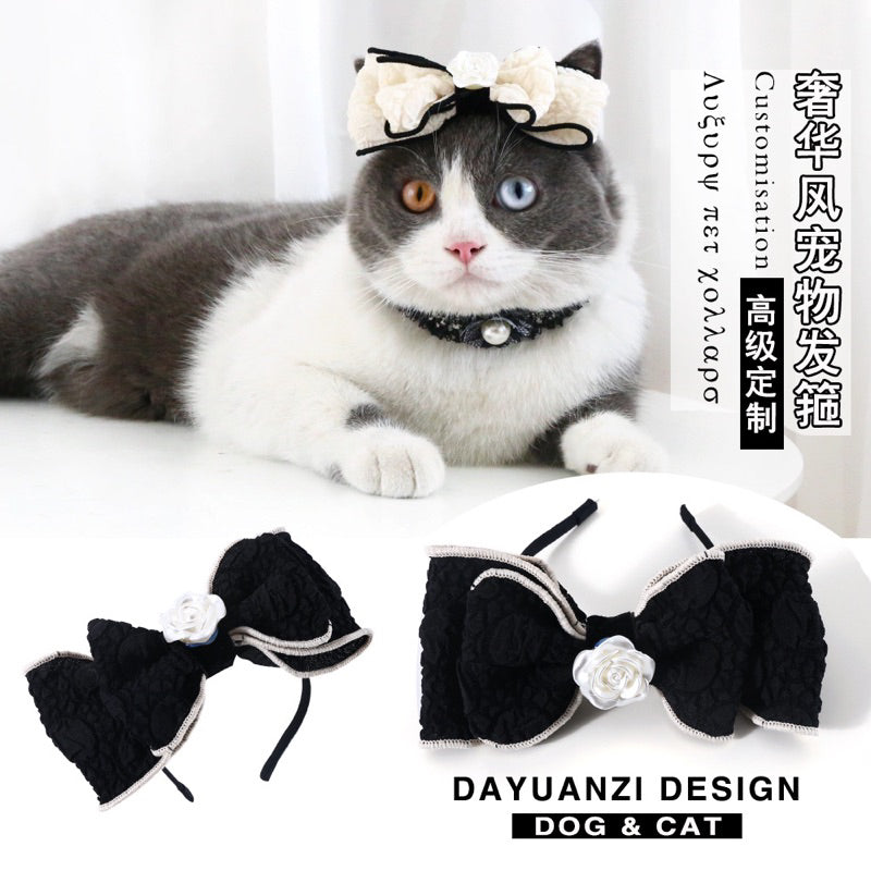 Pet hair pin accessories black and white classic series