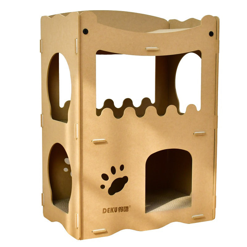 Deku triple deck Cat Villa Scratcher House Scratch Board Pet Toy Bed