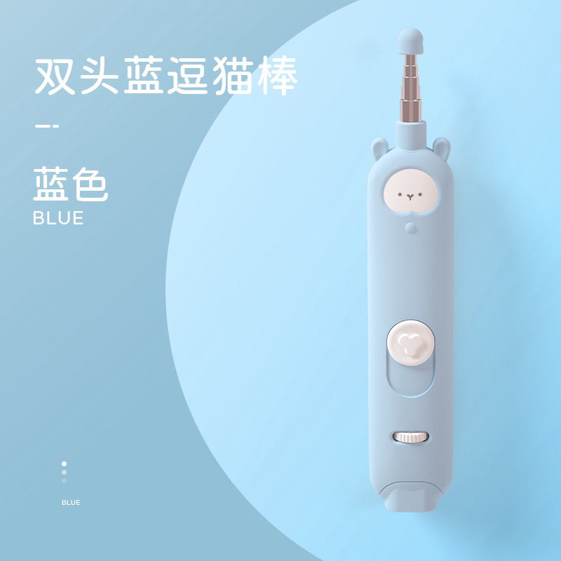 Cat Toy Laser Pointer Light Teaser Stick Wand Pet USB Rechargeable
