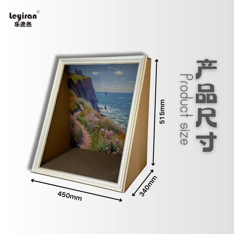 Oil Paint Frame Cat Scratcher Art Scratching Pad Pet House Bed