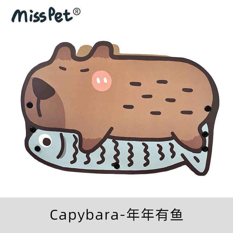 Misspet Capybara Cat Scratcher House Bed Cardboard Cat Condo Pet Toy