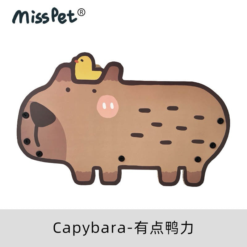 Misspet Capybara Cat Scratcher House Bed Cardboard Cat Condo Pet Toy