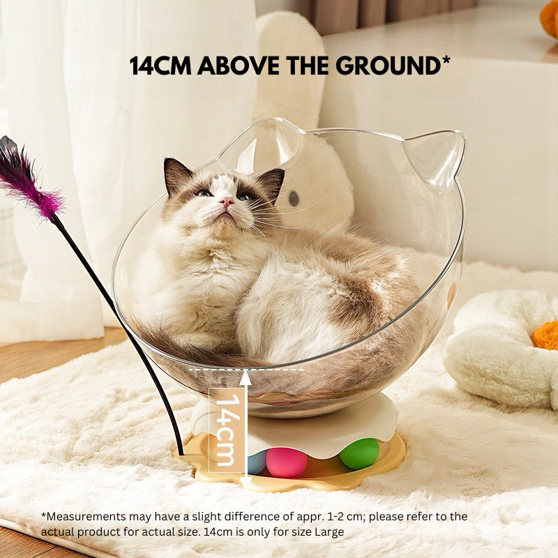 Space Chamber Cat House Bed w Cat Teaser
