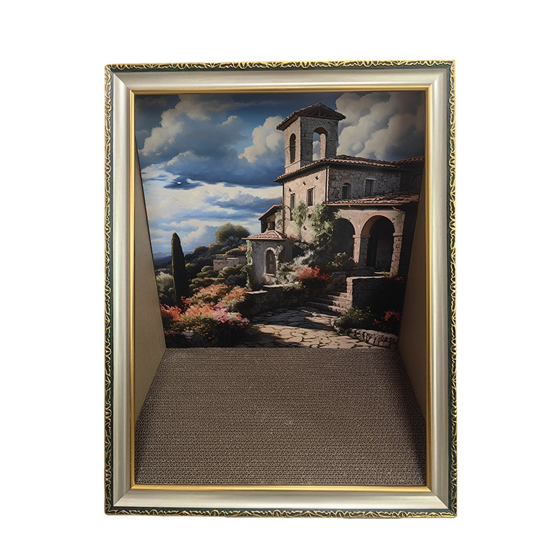 Oil Paint Frame Cat Scratcher Art Scratching Pad Pet House Bed