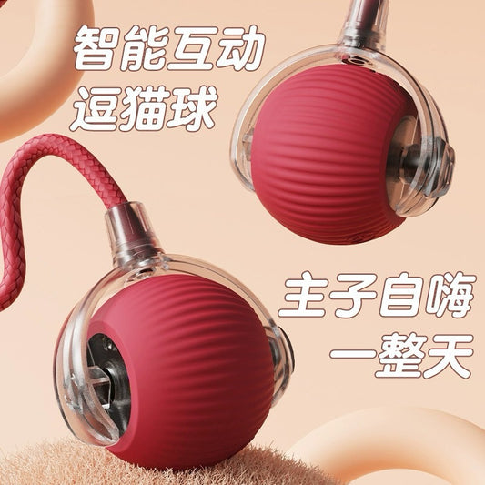 Electronic Running Cat Toy Chaser Ball w Tail Pet Toy