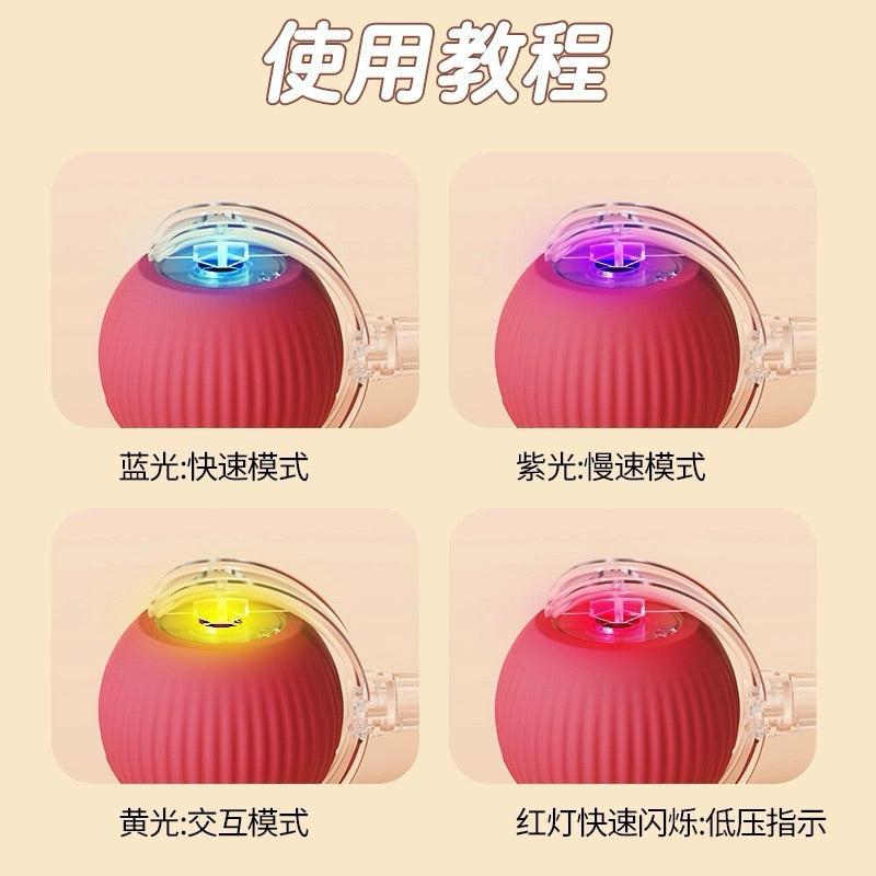 Electronic Running Cat Toy Chaser Ball w Tail Pet Toy
