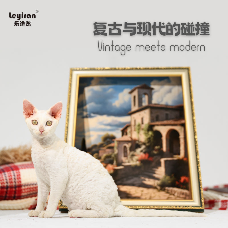 Oil Paint Frame Cat Scratcher Art Scratching Pad Pet House Bed