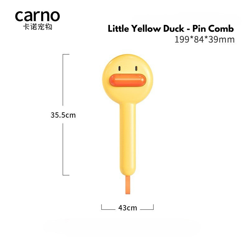 Catno Duck Pet Grooming Brush Cat Dog Comb Yellow Color