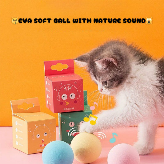 [SG Stock] EVA soft ball with nature sound cat toy pet