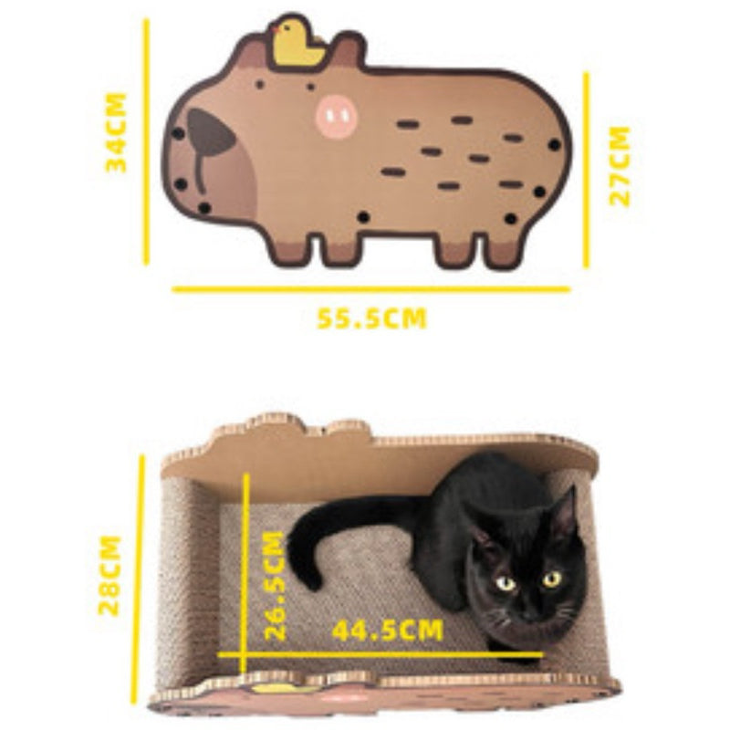 Misspet Capybara Cat Scratcher House Bed Cardboard Cat Condo Pet Toy