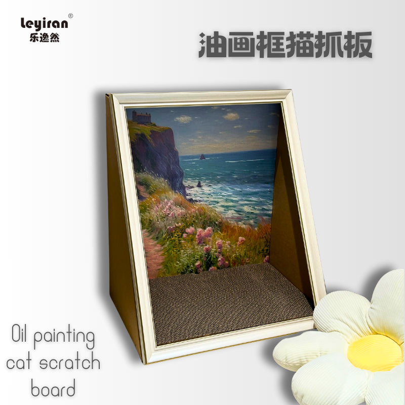 Oil Paint Frame Cat Scratcher Art Scratching Pad Pet House Bed