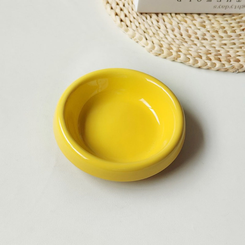 Metal Bowl Stand and Ceramic Bowl for Pet Tall Feeding Set for Cat Dog