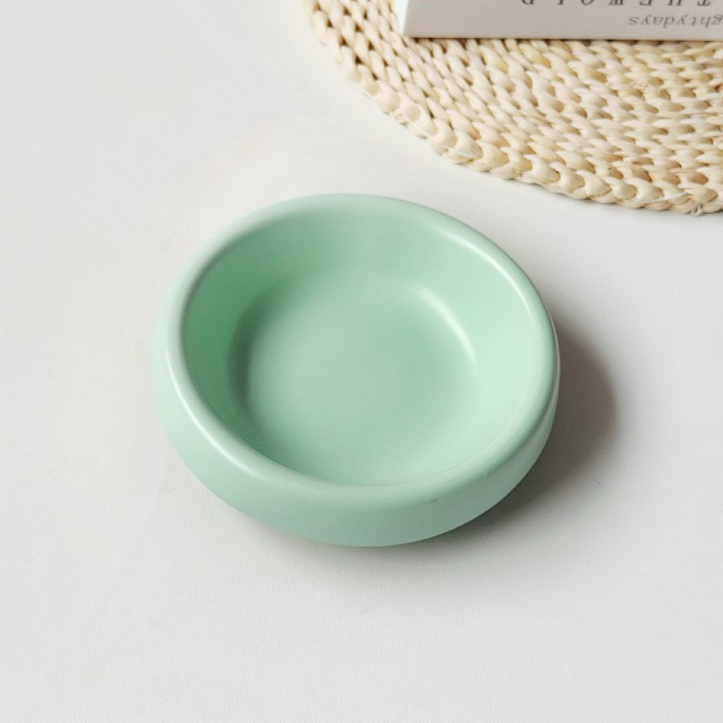 Metal Bowl Stand and Ceramic Bowl for Pet Tall Feeding Set for Cat Dog