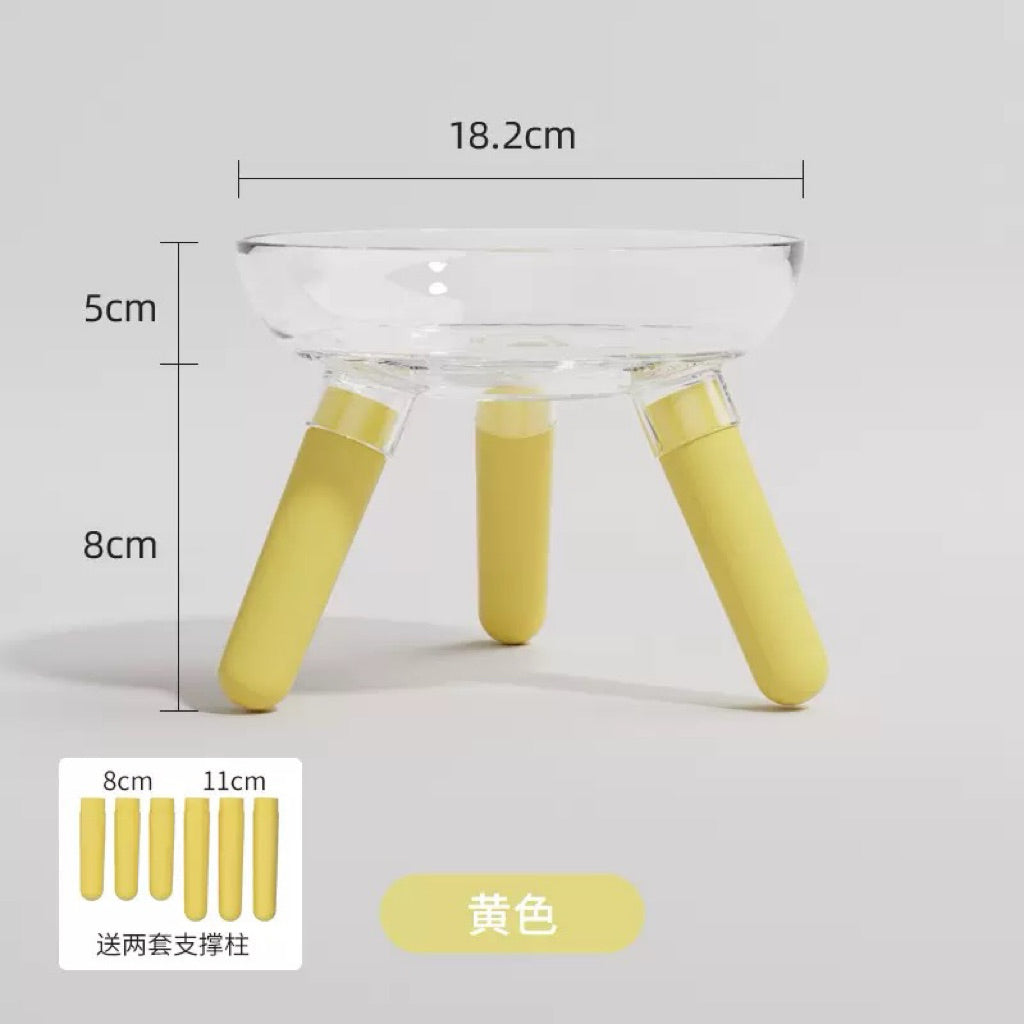 Clear Pet Bowl for Cat and Dog High Stand Feeder