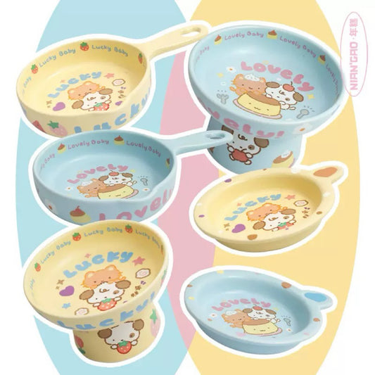 NianGao Ceramic Pet Shallow Bowl 120ml Food Water Feeder for Cat Dog