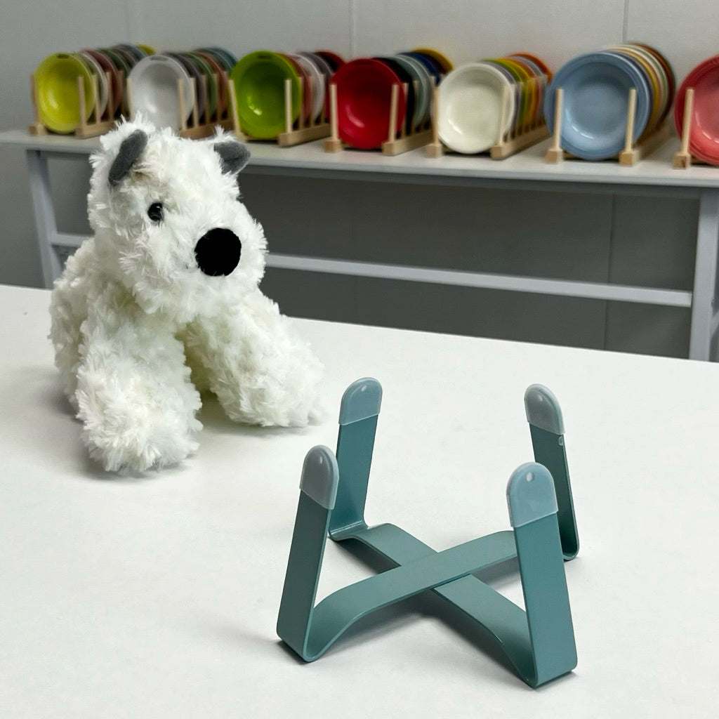 Metal Bowl Stand and Ceramic Bowl for Pet Tall Feeding Set for Cat Dog