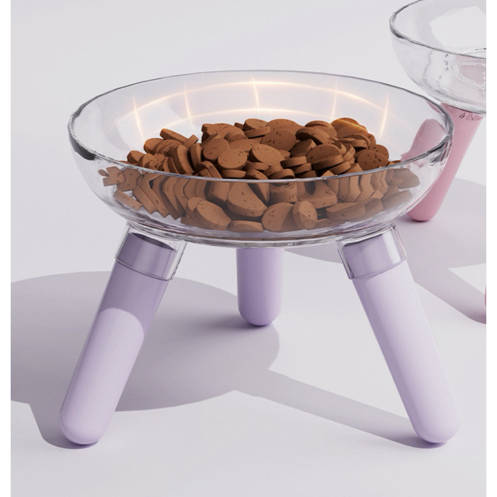 Clear Pet Bowl for Cat and Dog High Stand Feeder