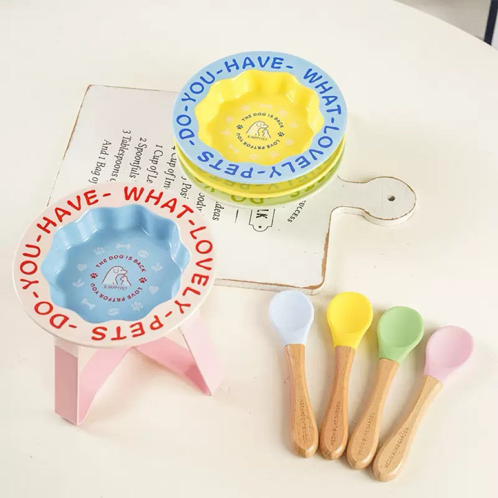 Lovely Pet Bowl Ceramic Feeder For Cat and Dog Local Stock