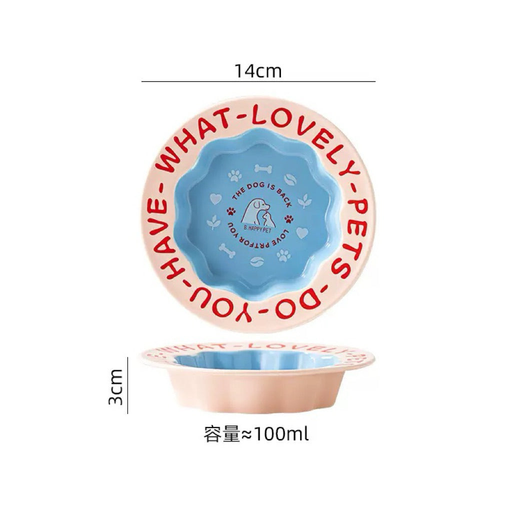 Lovely Pet Bowl Ceramic Feeder For Cat and Dog Local Stock
